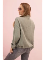 Dámská mušelínová košile s dlouhým rukávem khaki Dámská mušelínová košile s dlouhým rukávem khaki