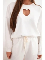 Dámská souprava model 21921204 s výřezem ve tvaru srdce ecru - K-Fashion