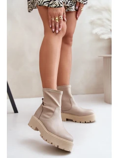 Zazoo 2947 Dámské boty na klíně z přírodní kůže béžové