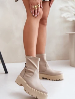 Dámské boty na z přírodní kůže béžové model 21673000 - Zazoo