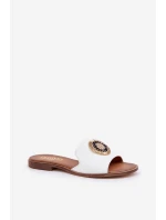 Kožené Pantofle S Dekorací Na Plochém Podpatku Bílé Lewski model 21682268 - Boto Kožené Pantofle S Dekorací Na Plochém Podpatku Bílé Lewski model 21682268 - Boto