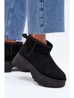 Dámské Nízké Sněhule Na Zasun S Oteplením S Hřejivým Kožíškem Černé Mavelle Dámské Nízké Sněhule Na Zasun S Oteplením S Hřejivým Kožíškem Černé Mavelle