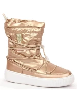 Dámské metalické INT1783B  zateplené sněhule Béžová - Big Star
