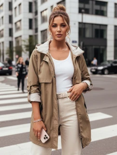 Dámská přechodná bunda parka MEROY tmavě béžová FashionStreet TY4289