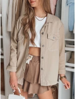 Dámské oversize košilové sako OVERBOR béžové FashionStreet TY4892
