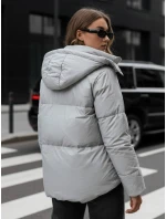 Dámská kožená přechodná bunda šedá model 21991817 - Dstreet