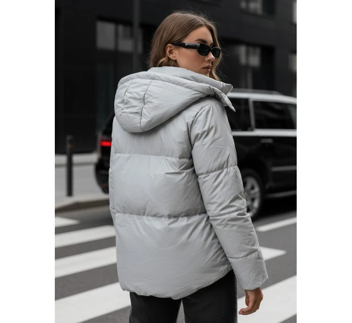 Dámská kožená přechodná bunda šedá model 21991817 - Dstreet