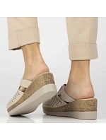 béžové kožené žabky na model 22135952 - FILIPPO