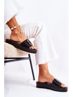 Dámské módní kožené pantofle Černá model 21588192 - S.Barski