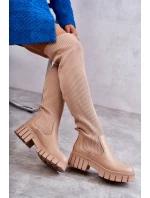 Dámské vysoké boty Béžová model 21593775 - Boto