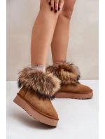 Kožené Sněhule Na Platformě S Kožešinou Camel model 21677869 - Boto