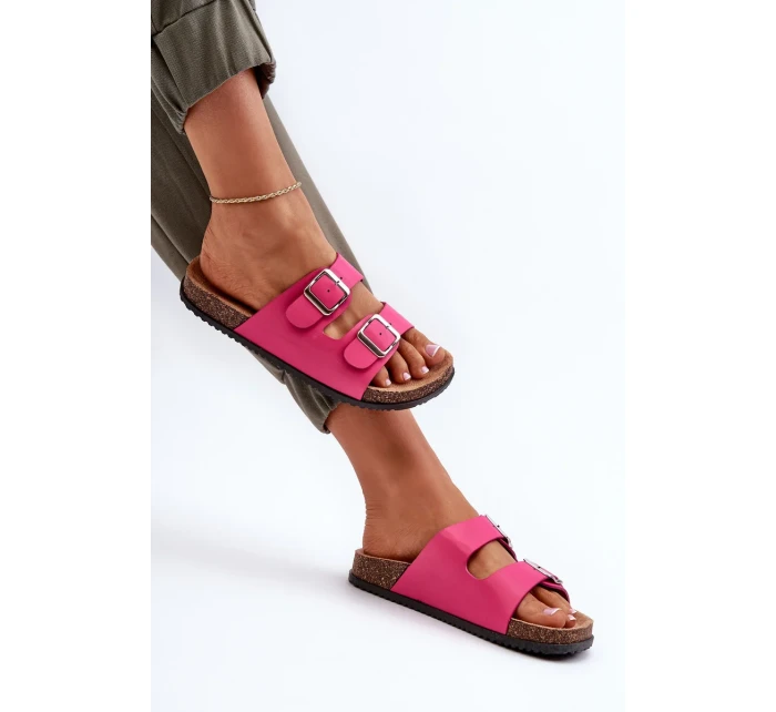 Dámské pantofle s přezkami Fuchsia Oliena
