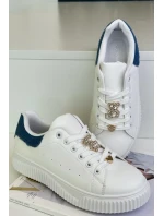 Nízké tenisky z eko kůže s odznaky bílo-modré Cillione Nízké tenisky z eko kůže s odznaky bílo-modré Cillione