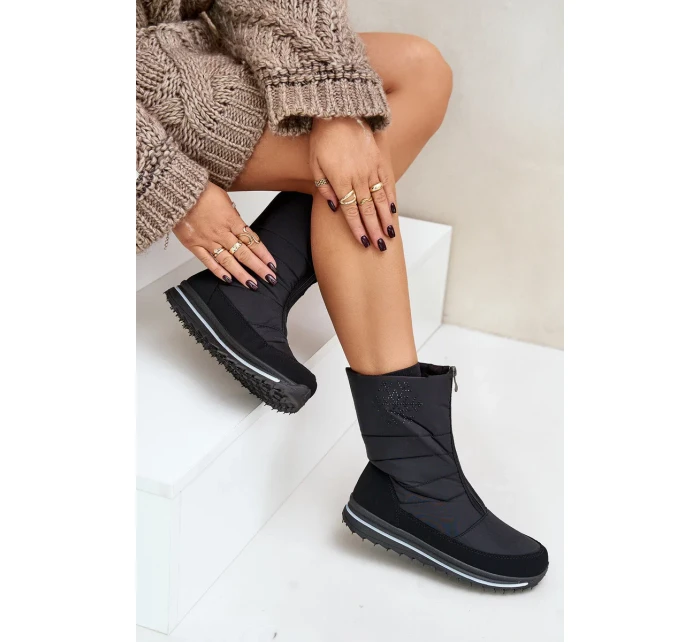 Dámské Sněhule S Zipem Progress PROGJ-22-130 Černé