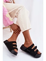 Dámské pantofle na masivní platformě s pásky Big Star model 22069662 Černé - Big Star Shoes Dámské pantofle na masivní platformě s pásky Big Star model 22069662 Černé - Big Star Shoes