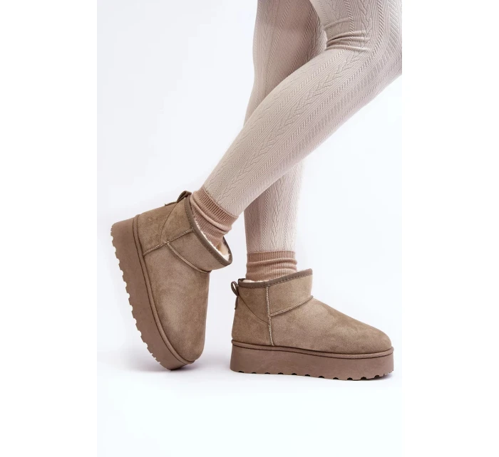 Dámské sněhule na platformě s kožešinovou podšívkou, zelená Xamella