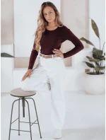 Dámský žebrovaný svetr NOLVIE vínová FashionStreet MY2493 Dámský žebrovaný svetr NOLVIE vínová FashionStreet MY2493