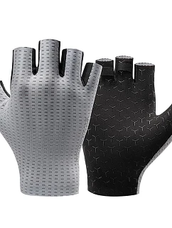 Prodyšné cyklistické rukavice Rockbros, krátké prsty, velikost: L - šedé
