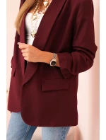 Elegantní sako s klopami bordové Elegantní sako s klopami bordové