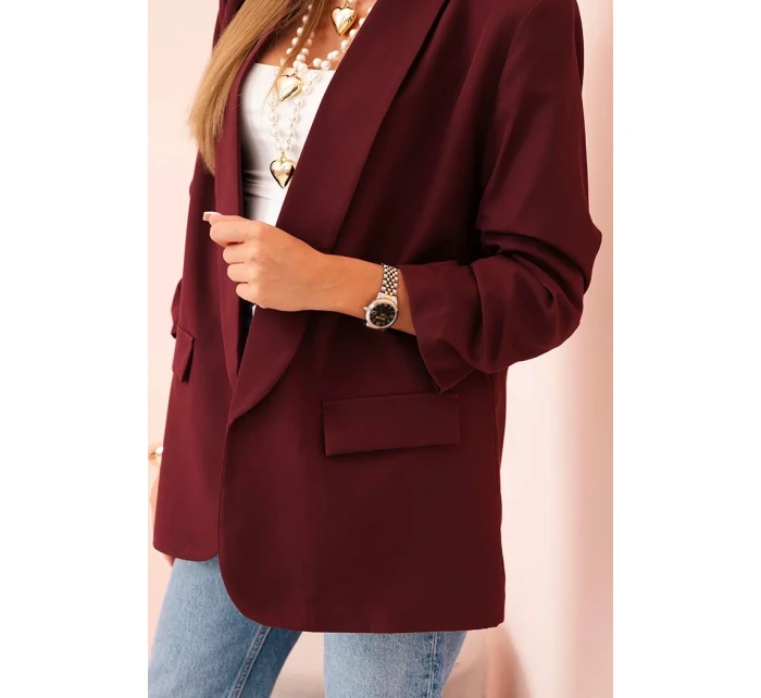 Elegantní sako s klopami bordové Elegantní sako s klopami bordové