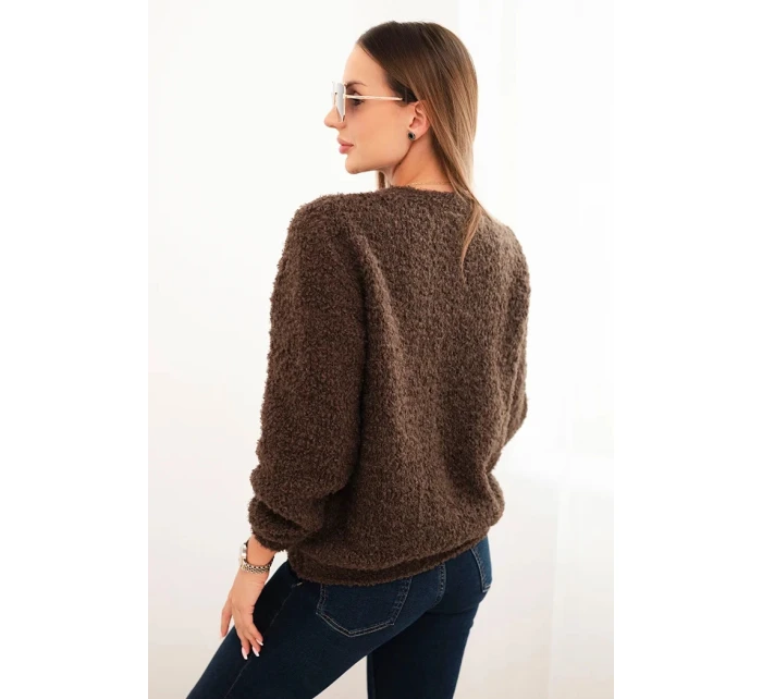 Svetr dámský z měkkého model 21421714 hnědý - K-Fashion