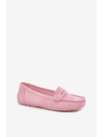 Dámské semišové mokasíny světle růžové model 21625549 - Boto