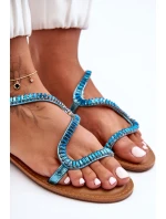 Dámské Nákladní Sandály S Ozdobami Modré Hayen Dámské Nákladní Sandály S Ozdobami Modré Hayen