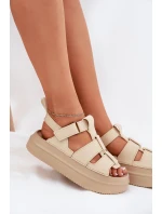 Dámské Sandály Na Platformě Béžové model 21696275 - Boto Dámské Sandály Na Platformě Béžové model 21696275 - Boto