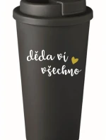 DĚDA VÍ VŠECHNO - černý termohrnek 475 ml
