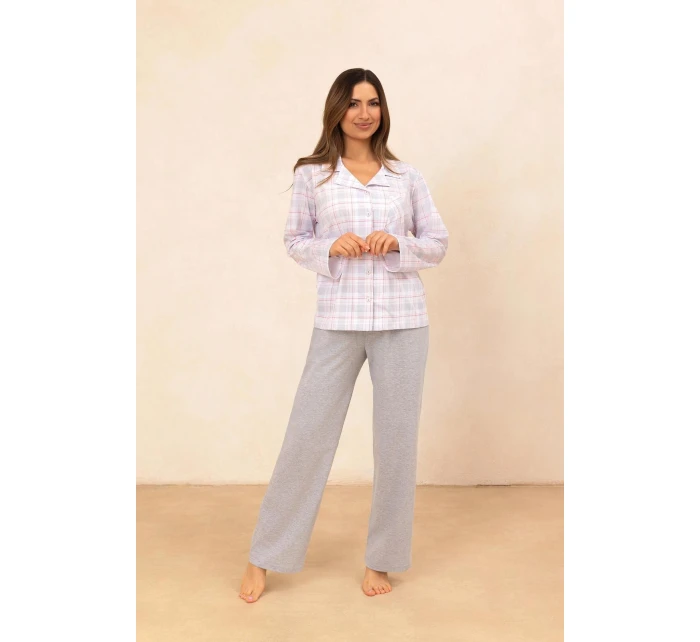 Pyžamo model 21272228 dlouhé/r 2XL Z25/26 dámské rozepínací - Regina