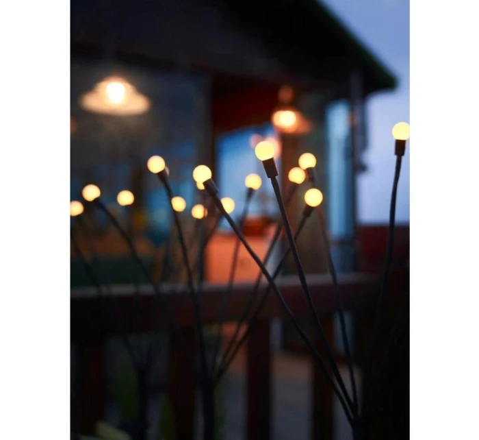 SOLÁRNÍ LAMPA TANČÍCÍ VE VĚTRU BÍLÉ KOULE 6 LED 72CM