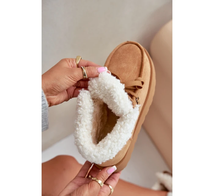 Dámské Sněhule Na Platformě S Kožíškem  Camel model 21678767 - Boto