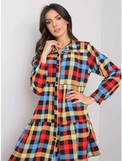 Sukienka DHJ SK model 19373340 czarno czerwony - FPrice Sukienka DHJ SK model 19373340 czarno czerwony - FPrice