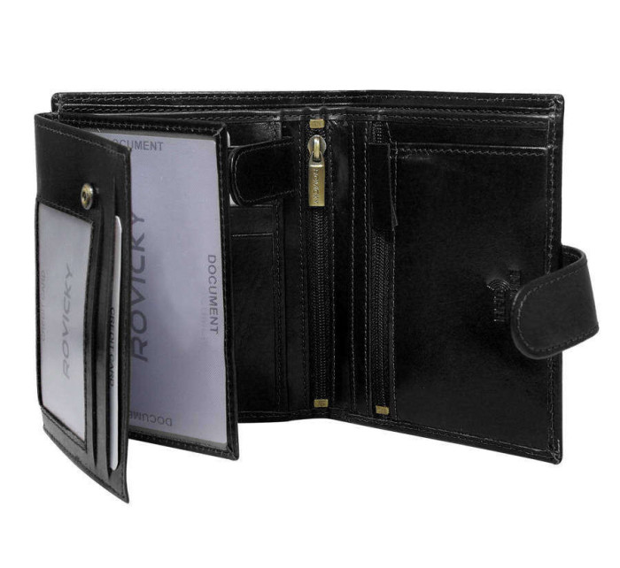 Pánské peněženky Pánská kožená peněženka N575L RVTP 3081 B černá