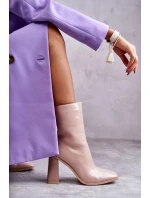 Dámské lakované kozačky Béžové Margit