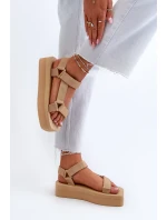Dámské sandály na platformě Béžová Edireda Dámské sandály na platformě Béžová Edireda