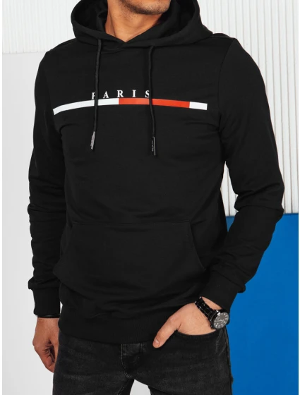 Pánská mikina s potiskem černá FashionStreet BX5731
