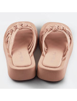 Béžové dámské pantofle s podrážkou model 17352342 - Mix Feel