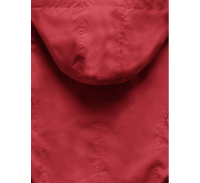Červeno-černá tenká oboustranná dámská bunda parka (16M9081-270)