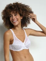 Dámská krajková podprsenka DIM GENEROUS ESSENTIEL UNDERWIRE BRA - DIM - bílá