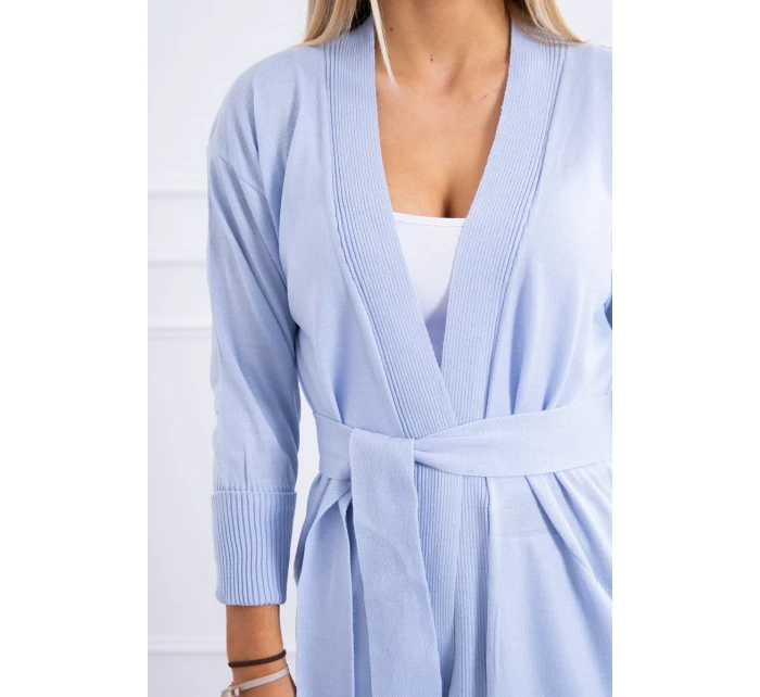 Svetr dlouhý svetr model 18748001 v pase modrý - K-Fashion