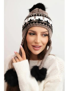Dámská zimní čepice s a  mocca model 21750340 - K-Fashion