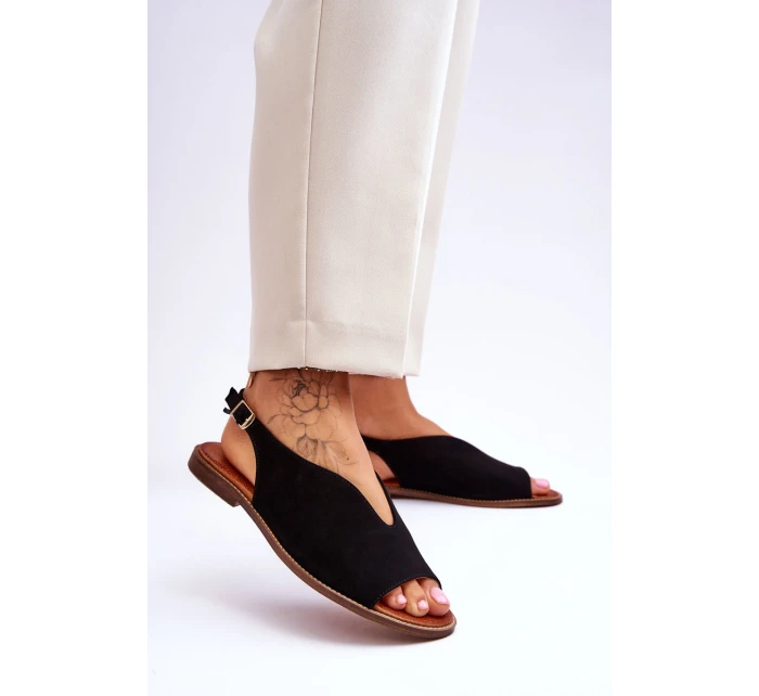 Dámské semišové sandály Lewski Boty 3220/X Černé Dámské semišové sandály Lewski Boty 3220/X Černé