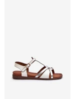 Dámské ploché sandály z ekokože Sergio Leone SK071H Bílé