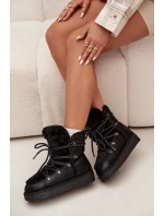 Dámské sněhule na platformě s kožešinou model 21714055 Černé - D.Franklin