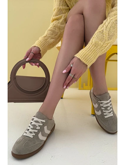 Dámské tenisky z eko semiše zelené Jesavella