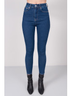 Tmavě modré džínové kalhoty s vysokým pasem - 15676 - BSL