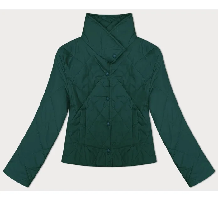 Zelená dámská prošívaná bunda se stojáčkem (20067)