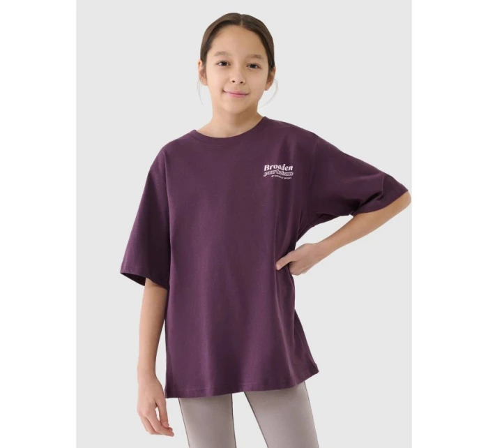 Dívčí tričko oversize s potiskem 4F 4FJRSS25TTSHF2586-50S Dívčí tričko oversize s potiskem 4F 4FJRSS25TTSHF2586-50S