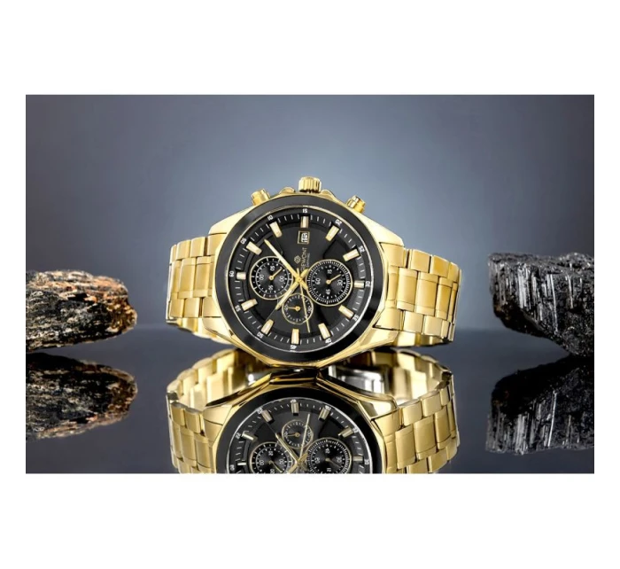 Pánské hodinky Giewont Chronograph Sapphire Gold Black GW7290-B4